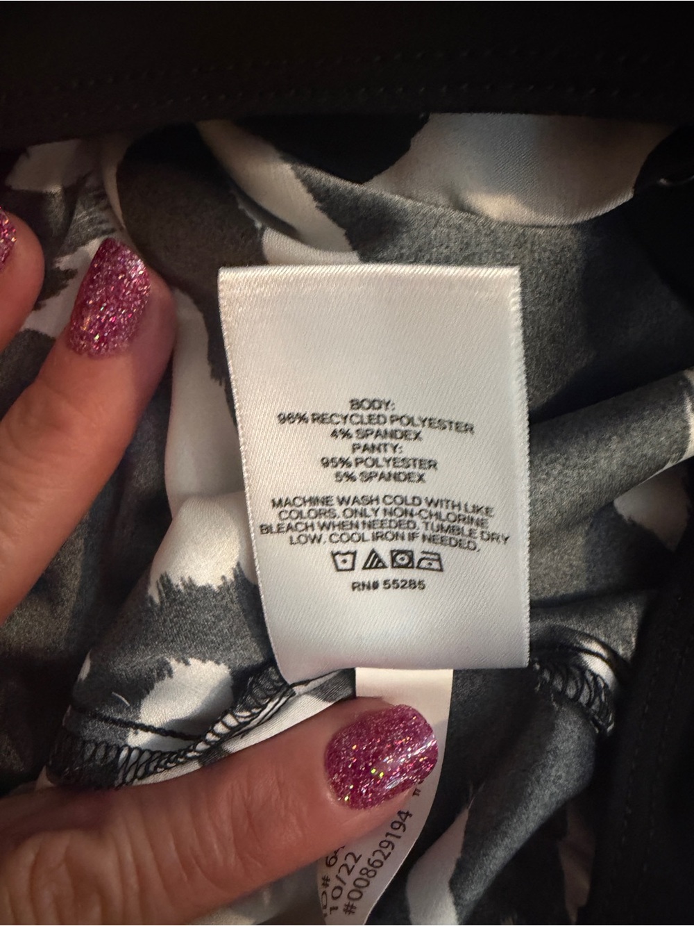 Express Black & White Animal Print Bodysuit - Picture 3 of 4